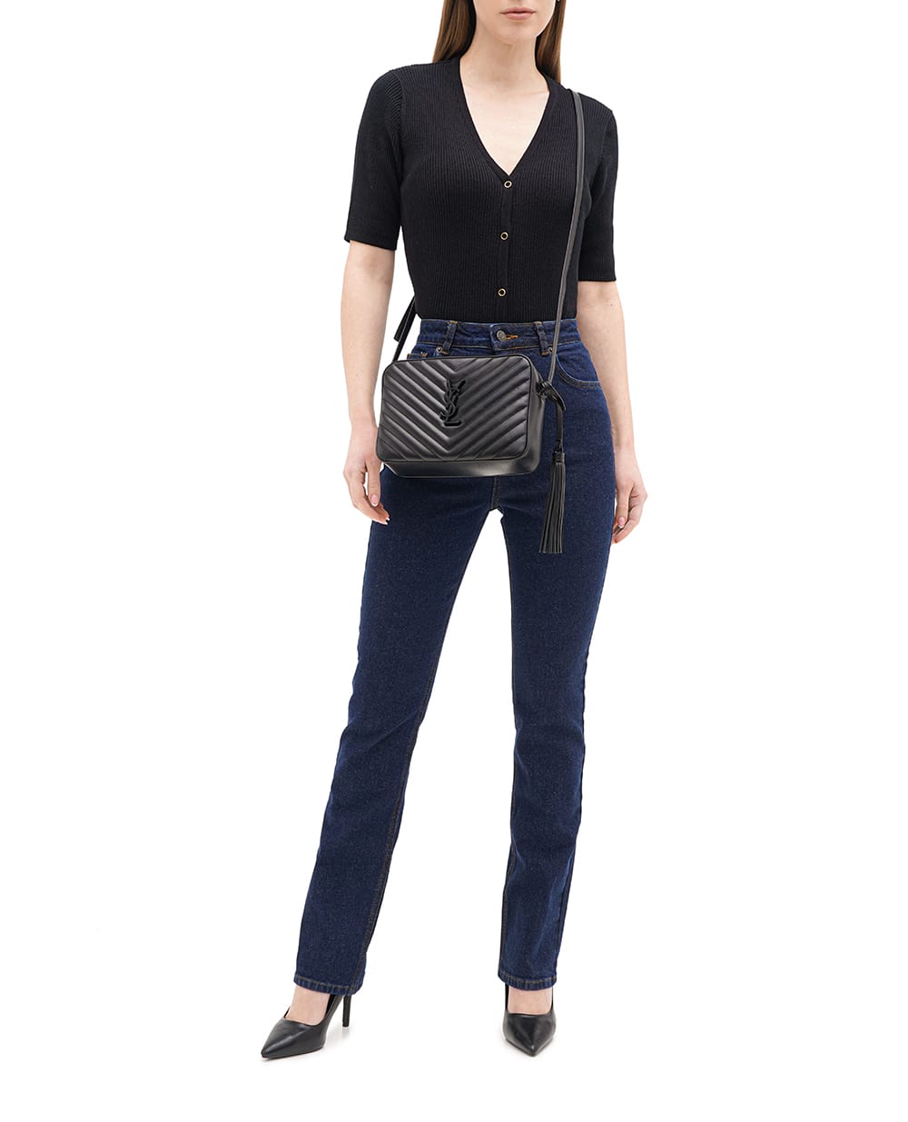 Кожаная сумка Lou Camera Bag Saint Laurent 715232-DV708, черный цвет • Купить в интернет-магазине Kameron