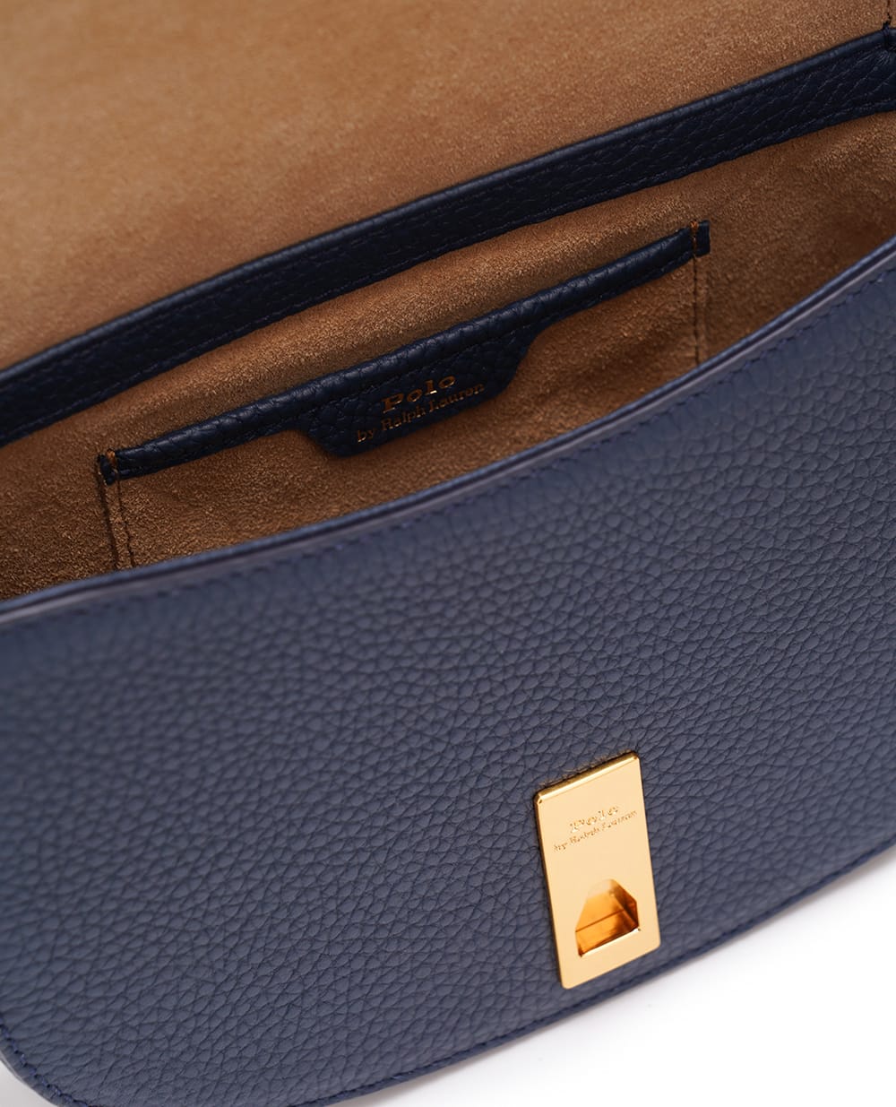 Кожаная сумка Polo ID Saddle Crossbody Small Polo Ralph Lauren 428934351002, синий цвет • Купить в интернет-магазине Kameron