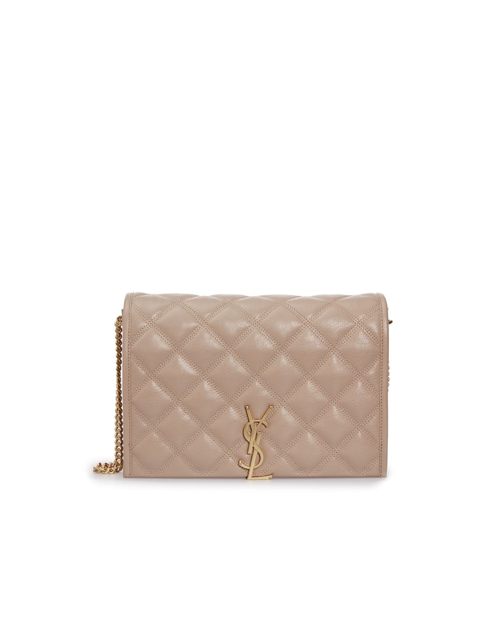 Кожаная сумка Becky Saint Laurent 650769-1D319, бежевый цвет • Купить в интернет-магазине Kameron