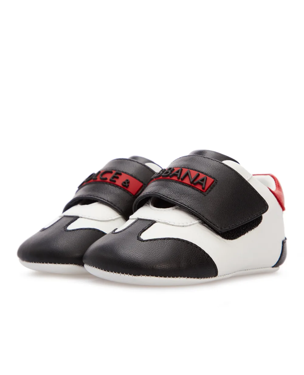 Детские кожаные пинетки Dolce&Gabbana Kids DK0115-A7083, белый цвет • Купить в интернет-магазине Kameron