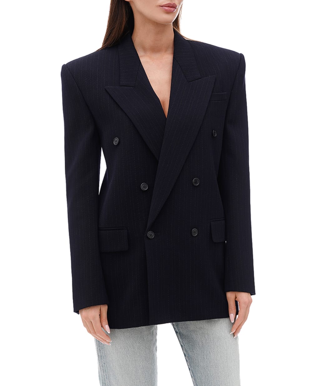 Жакет Saint Laurent 762930-Y5H33, темно-синий цвет • Купить в интернет-магазине Kameron