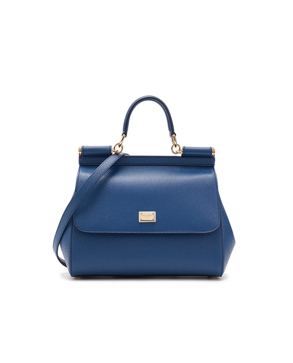Кожаная сумка Sicily Large Dolce&Gabbana BB6002-A1001, синий цвет • Купить в интернет-магазине Kameron
