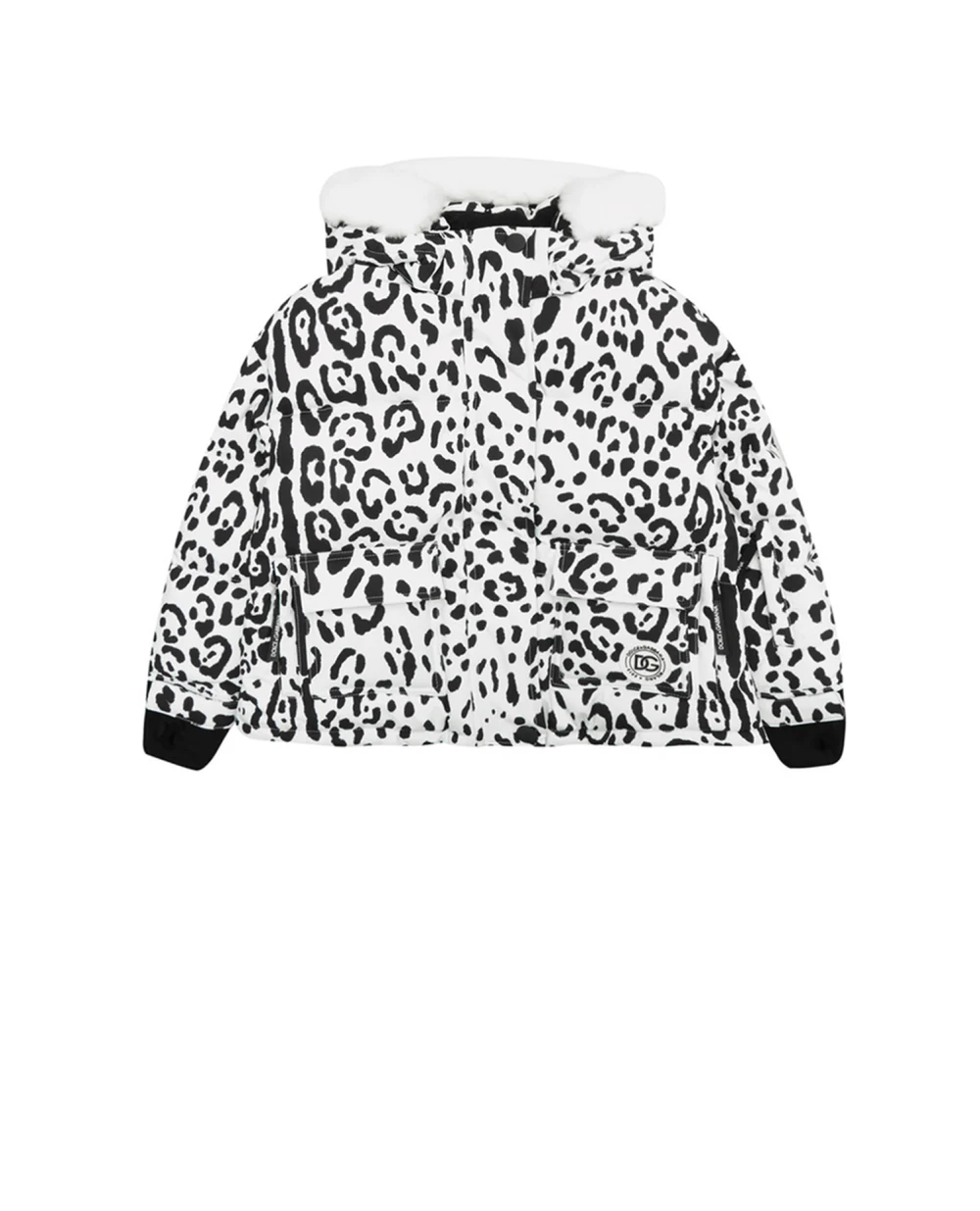 Детский пуховик Dolce&Gabbana Kids L5JBJU-G7A6Q-B, белый цвет • Купить в интернет-магазине Kameron