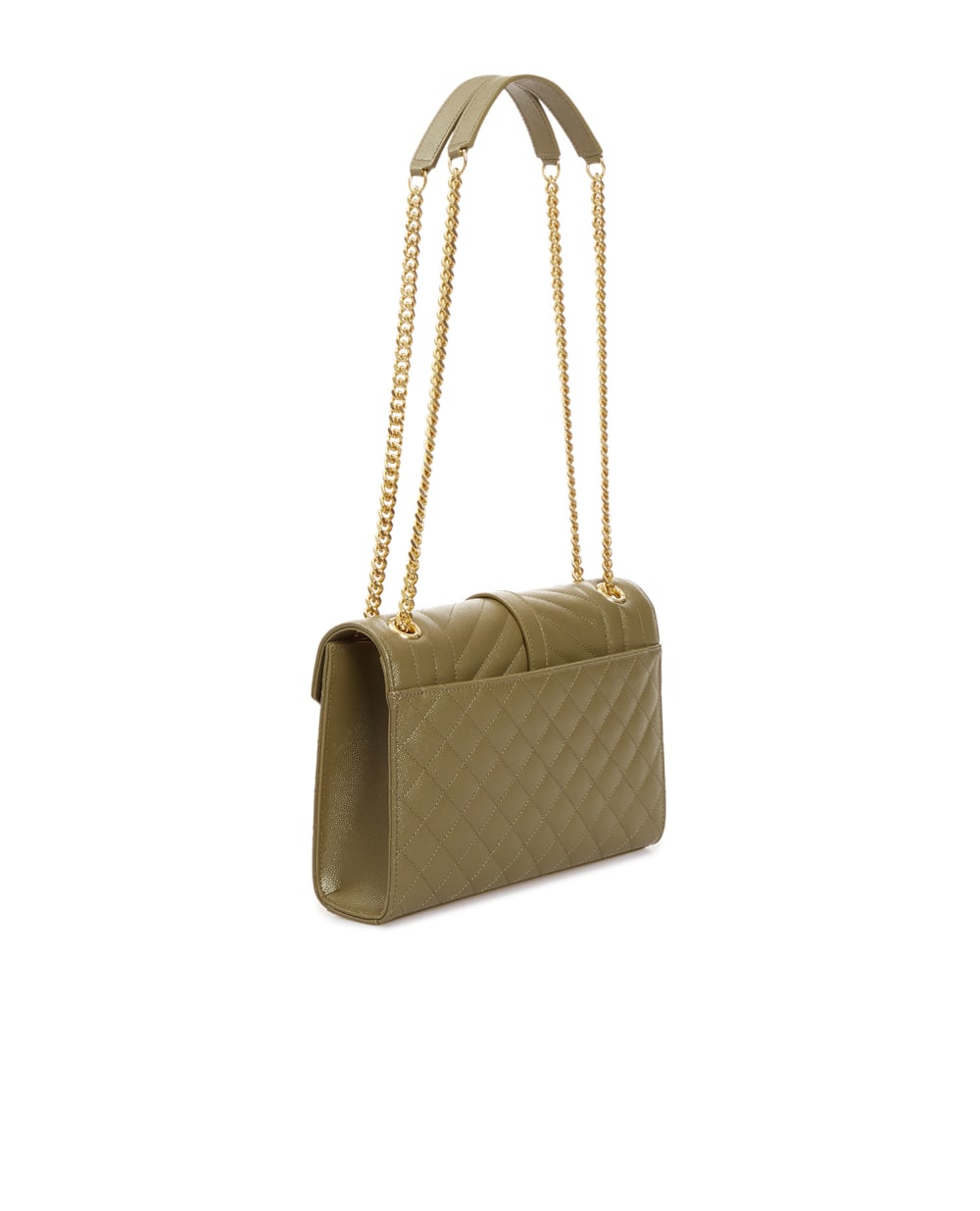 Кожаная сумка Envelope Medium Saint Laurent 600185-BOW91, зеленый цвет • Купить в интернет-магазине Kameron