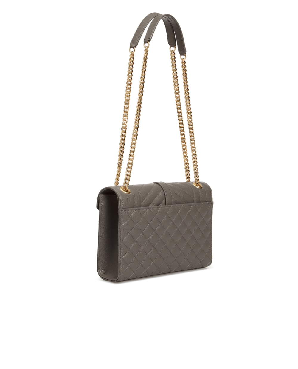 Кожаная сумка Envelope Medium Saint Laurent 600185-BOW91-, серый цвет • Купить в интернет-магазине Kameron