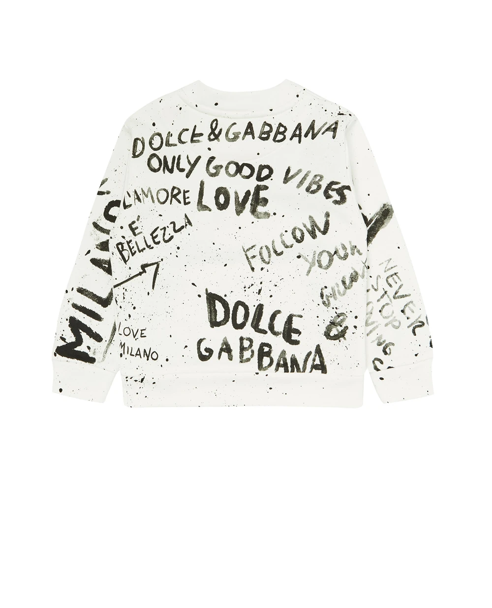 Свитшот Dolce&Gabbana Kids L4JW7O-G7BJR-B, белый цвет • Купить в интернет-магазине Kameron