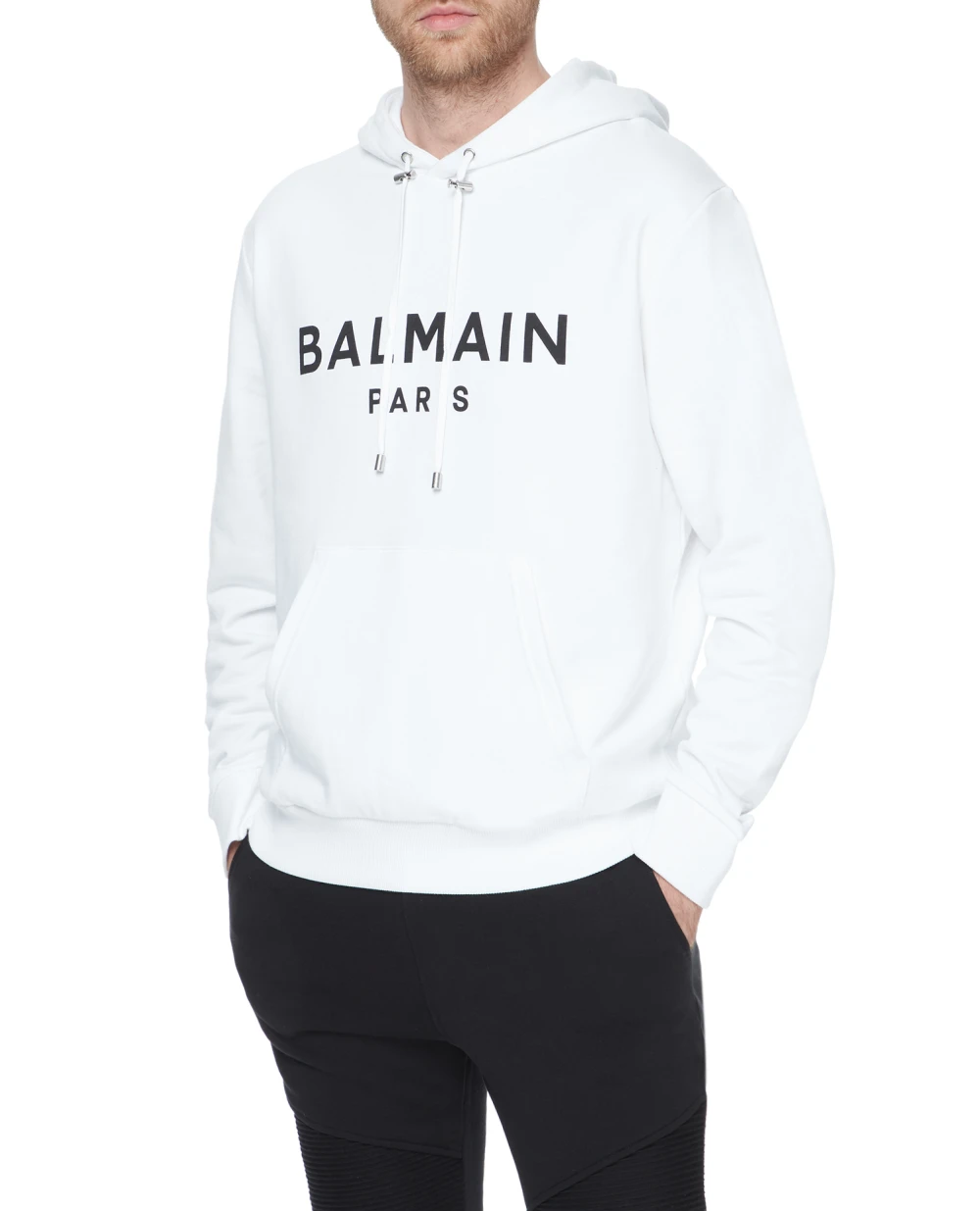 Худи Balmain AH1JR002BB65, белый цвет • Купить в интернет-магазине Kameron