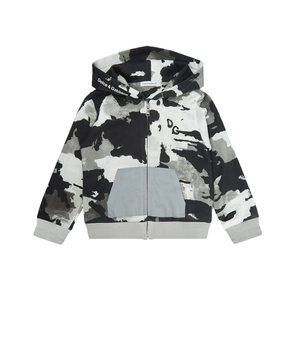 Худи Dolce&Gabbana Kids L1JW9W-HS7E1, серый цвет • Купить в интернет-магазине Kameron