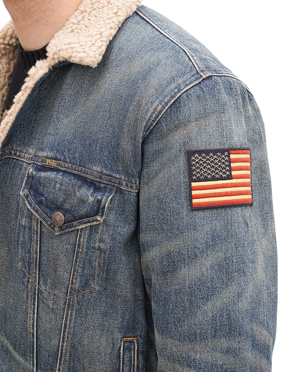 Джинсовая куртка Polo Ralph Lauren 710850379001, синий цвет • Купить в интернет-магазине Kameron