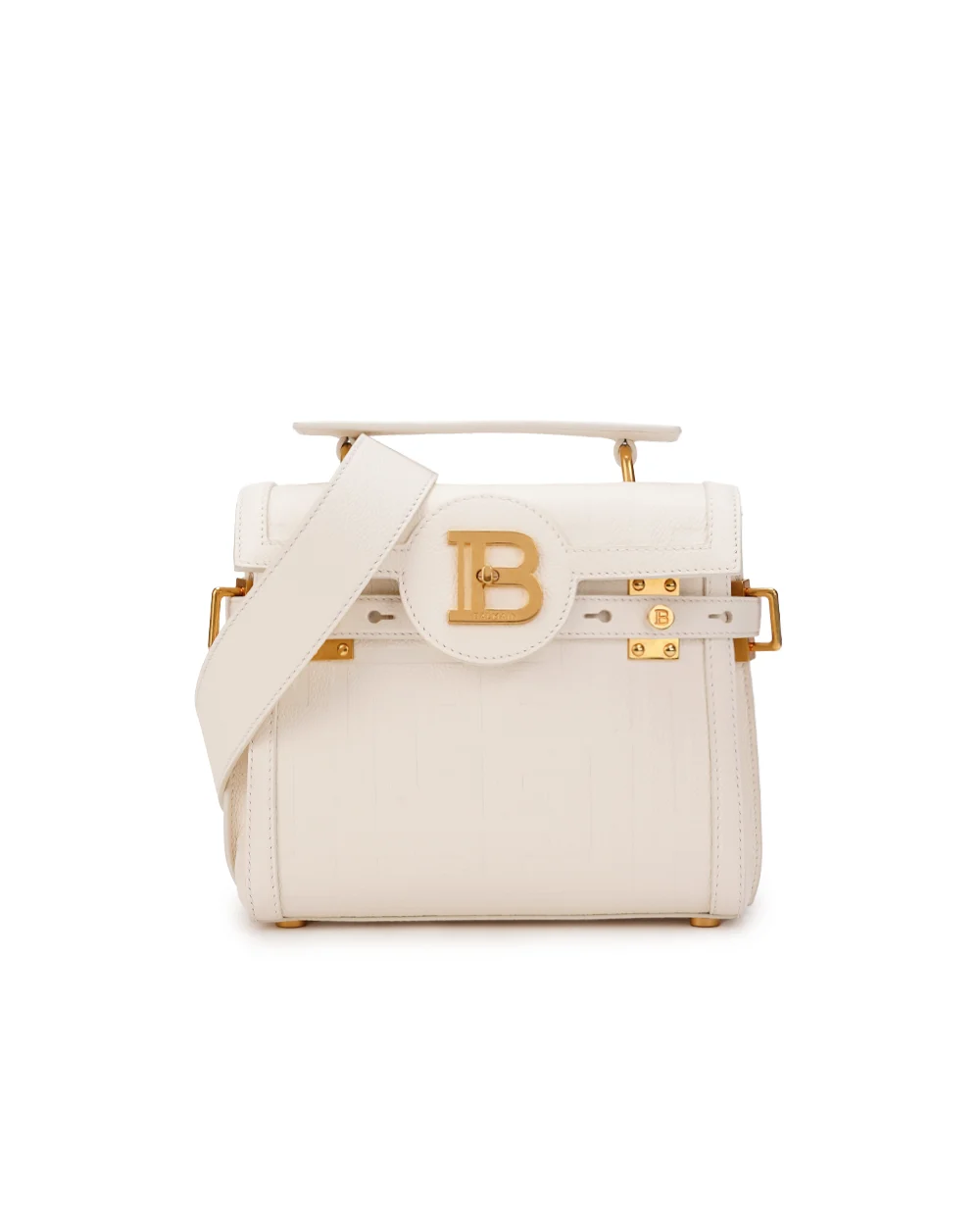 Кожаная сумка B-Buzz 23 Balmain CN1DB530LPGE, белый цвет • Купить в интернет-магазине Kameron