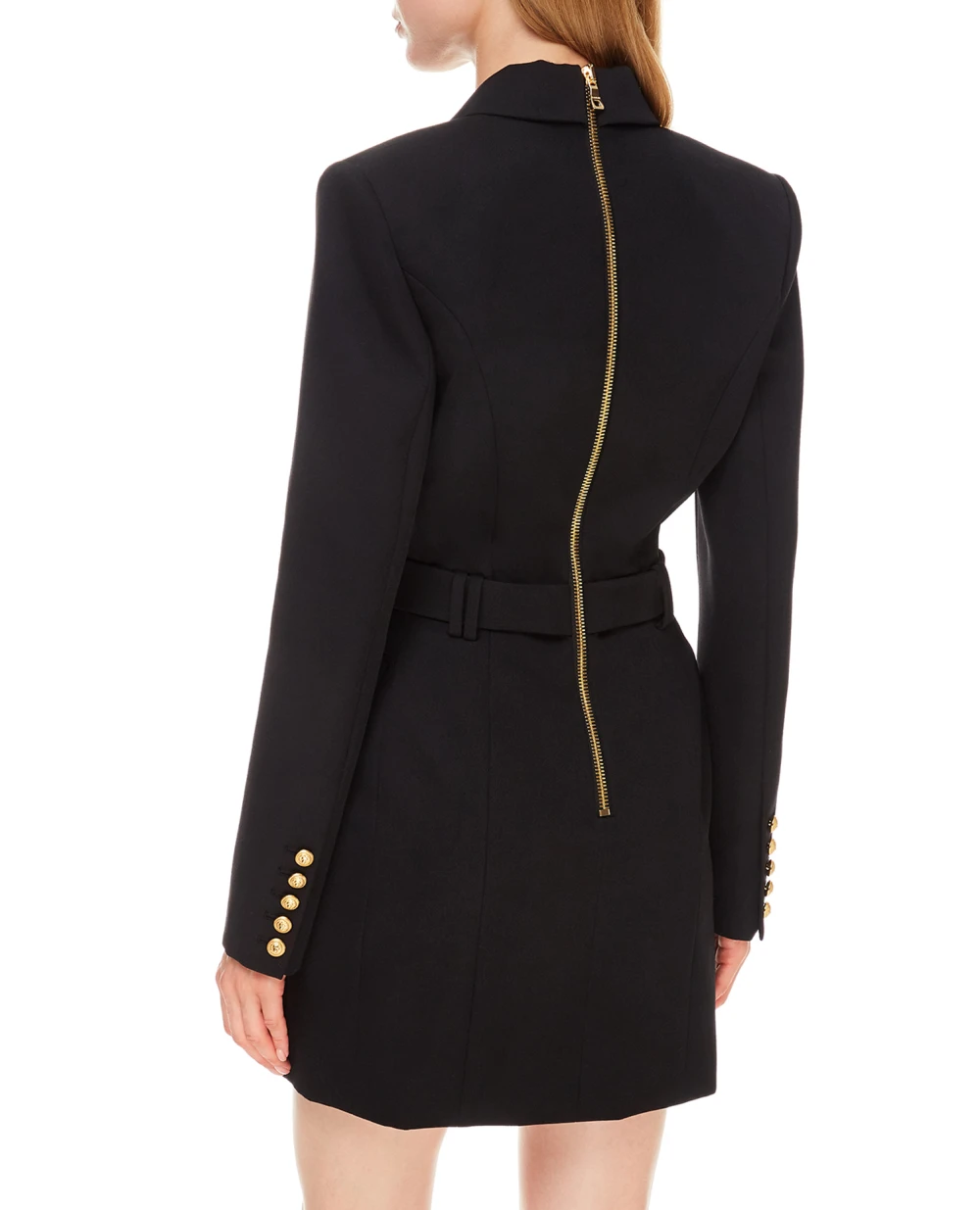 Шерстяное платье Balmain WF1R9190132L, черный цвет • Купить в интернет-магазине Kameron