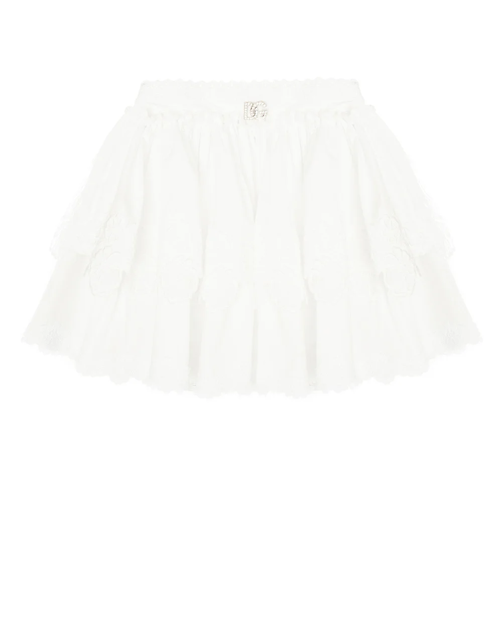 Юбка Dolce&Gabbana Kids L54I23-FU5GK-B, белый цвет • Купить в интернет-магазине Kameron