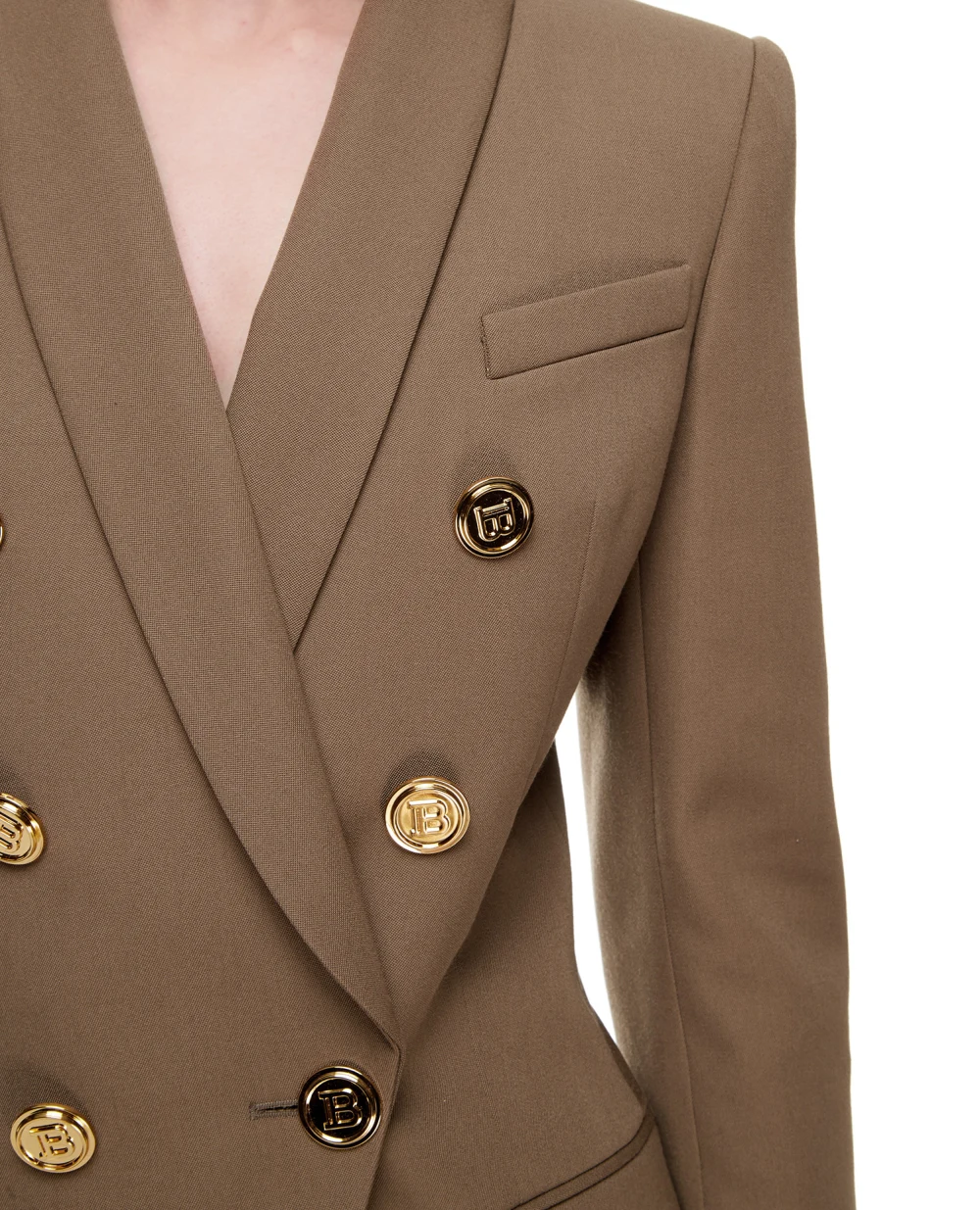 Шерстяной жакет Balmain XF1SH020WB05, бежевый цвет • Купить в интернет-магазине Kameron