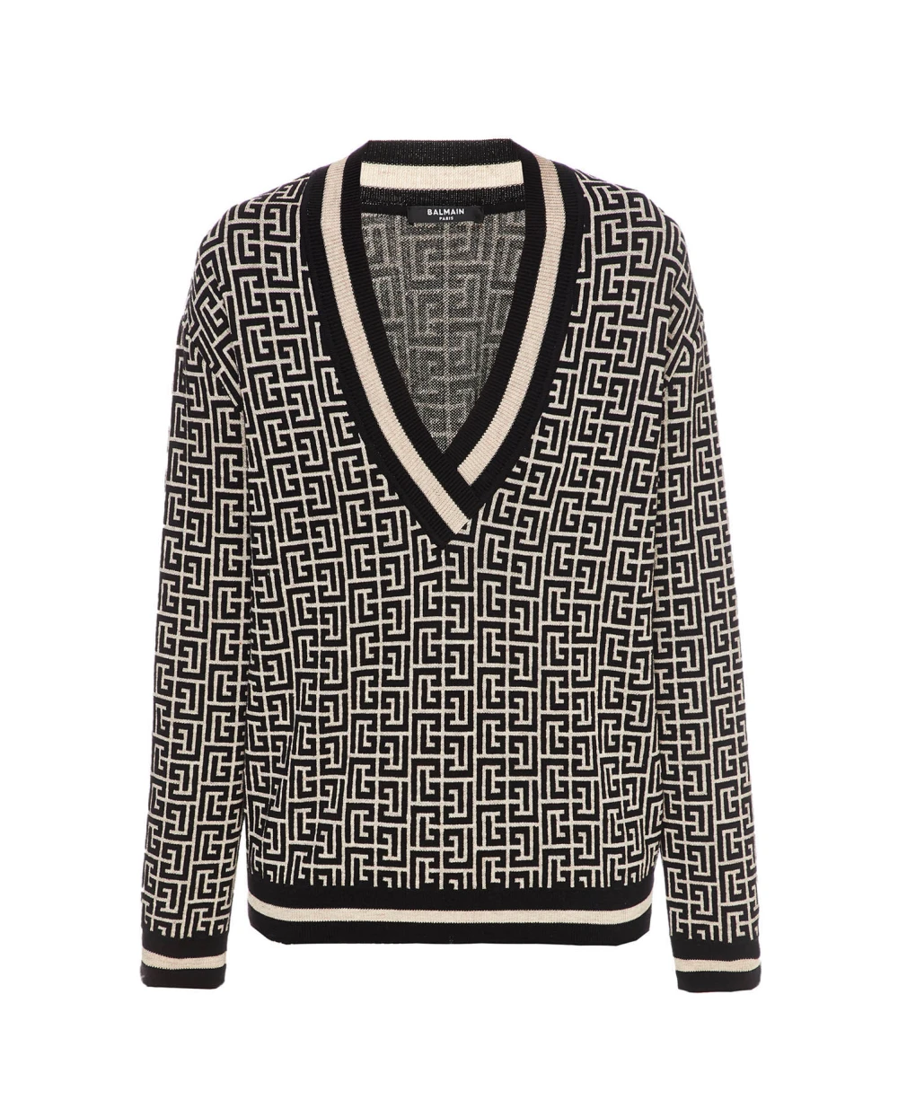 Шерстяной пуловер Balmain WF1KB005K256, разноцветный цвет • Купить в интернет-магазине Kameron