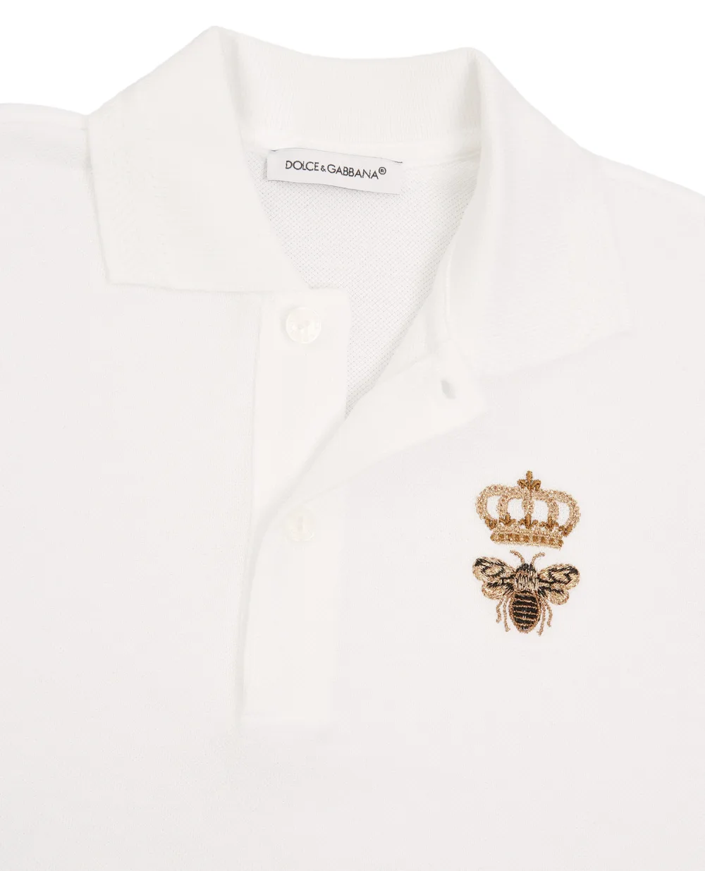 Поло Dolce&Gabbana Kids L4JTCX-G7YGM-B, белый цвет • Купить в интернет-магазине Kameron