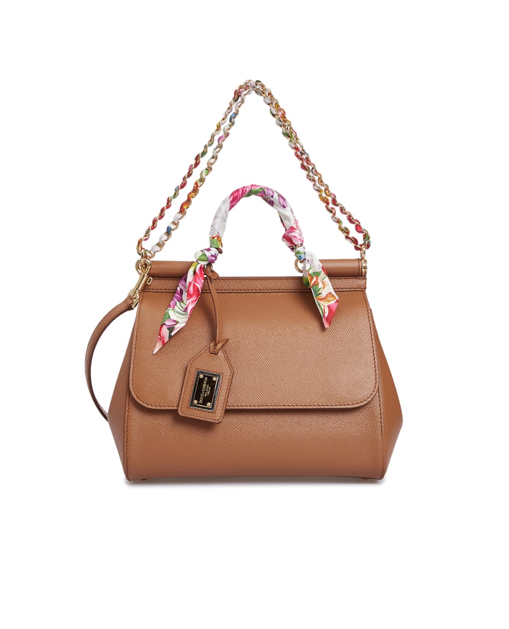 Кожаная сумка Sucily Medium Dolce&Gabbana BB6002-AK108, коричневый цвет • Купить в интернет-магазине Kameron