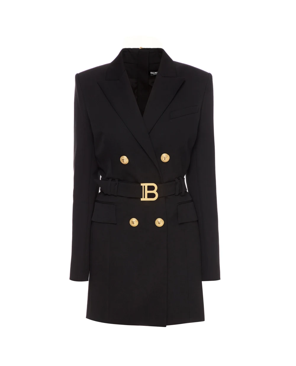 Шерстяное платье Balmain WF1R9190132L, черный цвет • Купить в интернет-магазине Kameron