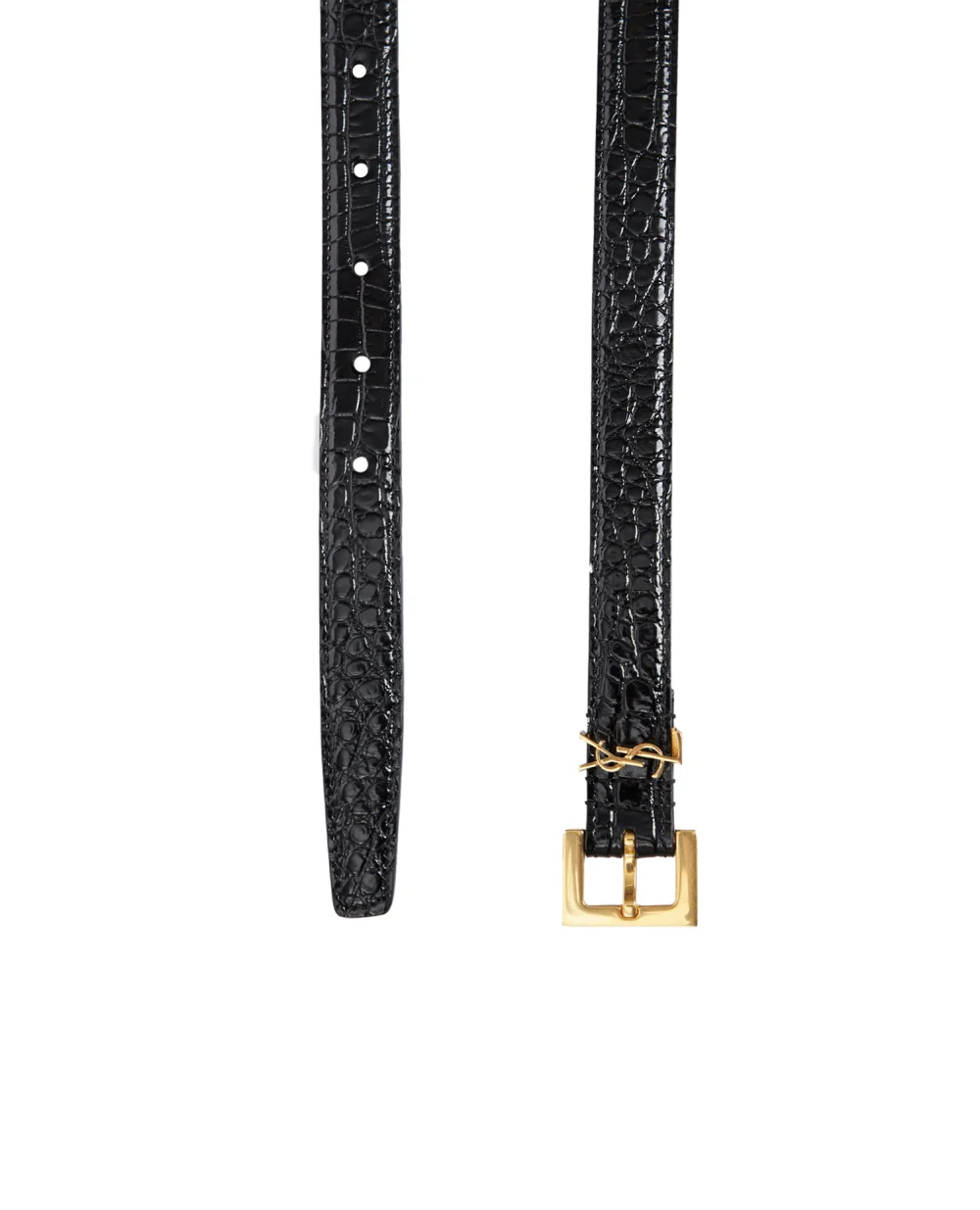 Кожаный ремень Saint Laurent 554465-DND0J-SS23, черный цвет • Купить в интернет-магазине Kameron