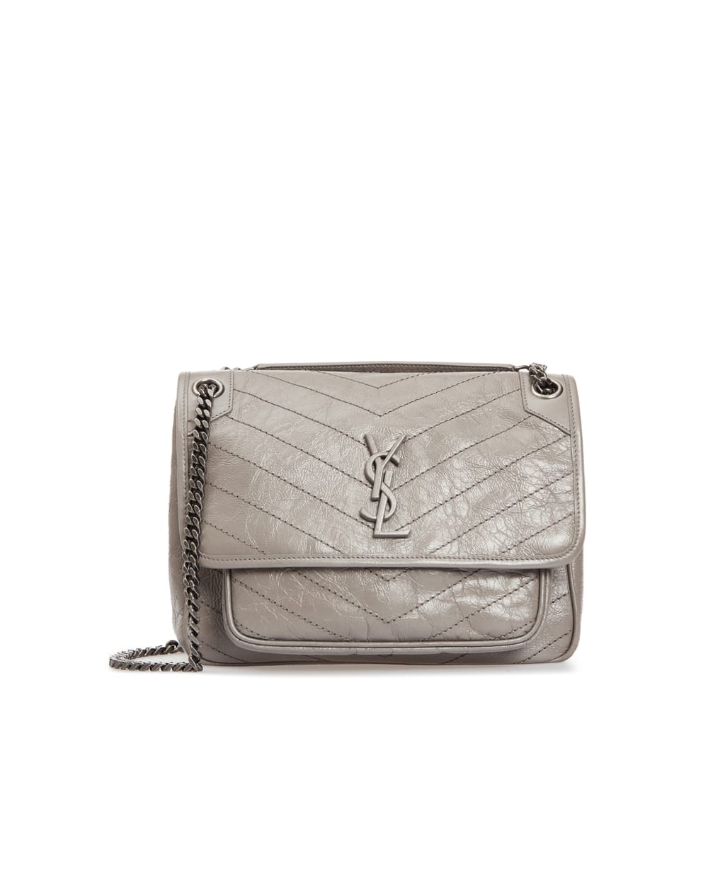 Кожаная сумка Niki Medium Saint Laurent 498894-0EN04-, серый цвет • Купить в интернет-магазине Kameron