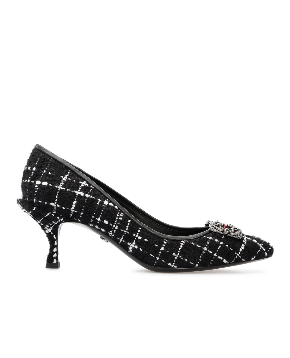 Твидовые лодочки Amore Dolce&Gabbana CD1360-AJ858, черный цвет • Купить в интернет-магазине Kameron