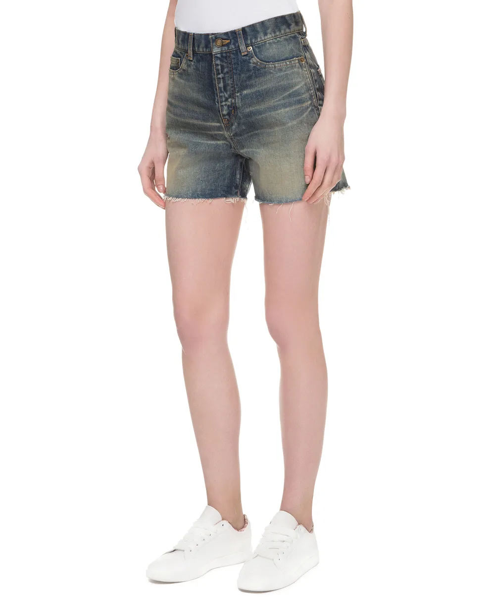 Джинсовые шорты Saint Laurent 611755-Y564V, синий цвет • Купить в интернет-магазине Kameron