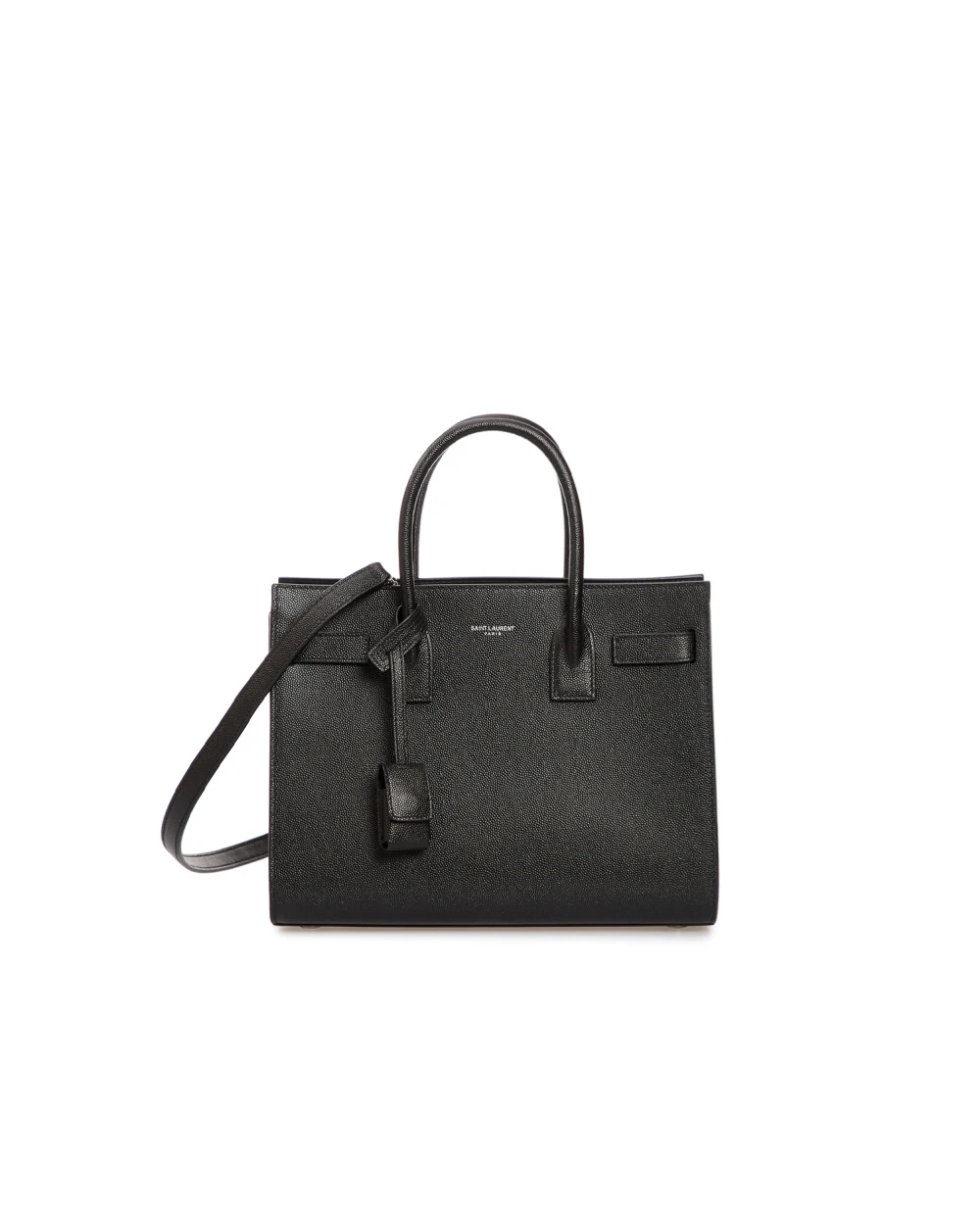 Кожаная сумка Sac De Jour Baby Saint Laurent 421863-BOWEN, черный цвет • Купить в интернет-магазине Kameron