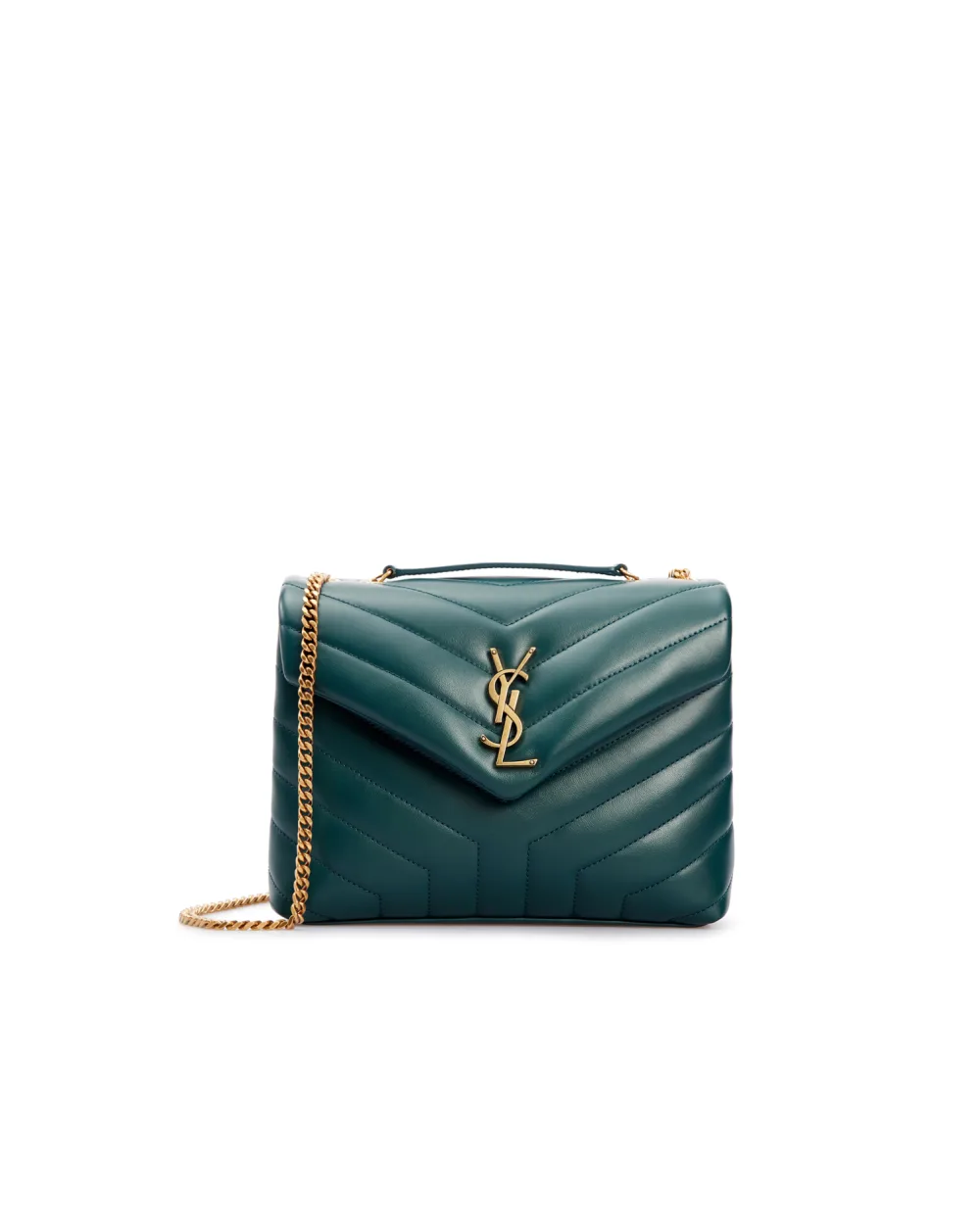 Кожаная сумка Loulou Small Saint Laurent 494699-DV727, зеленый цвет • Купить в интернет-магазине Kameron