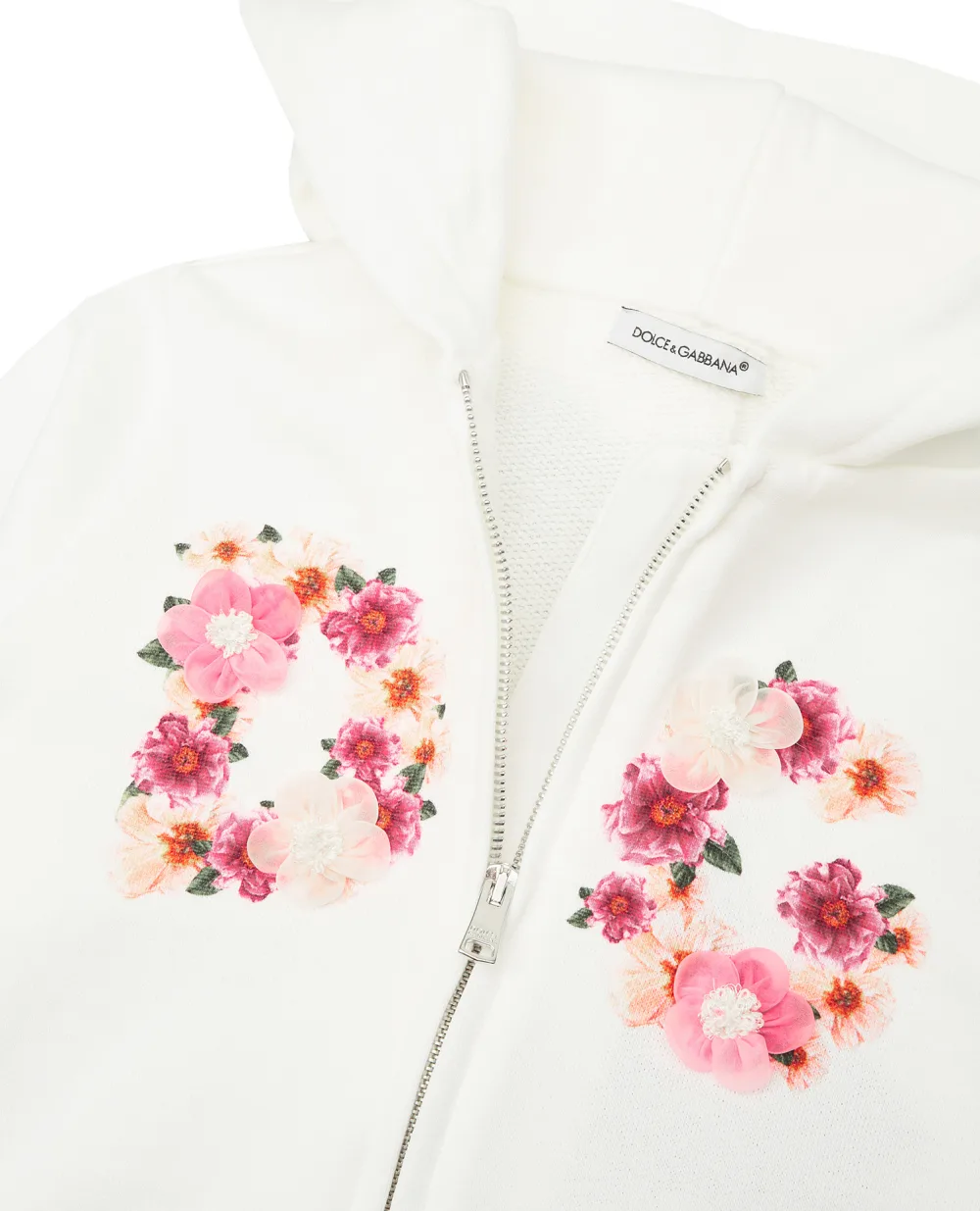 Худи Dolce&Gabbana Kids L2JWP1-G7YFB, белый цвет • Купить в интернет-магазине Kameron