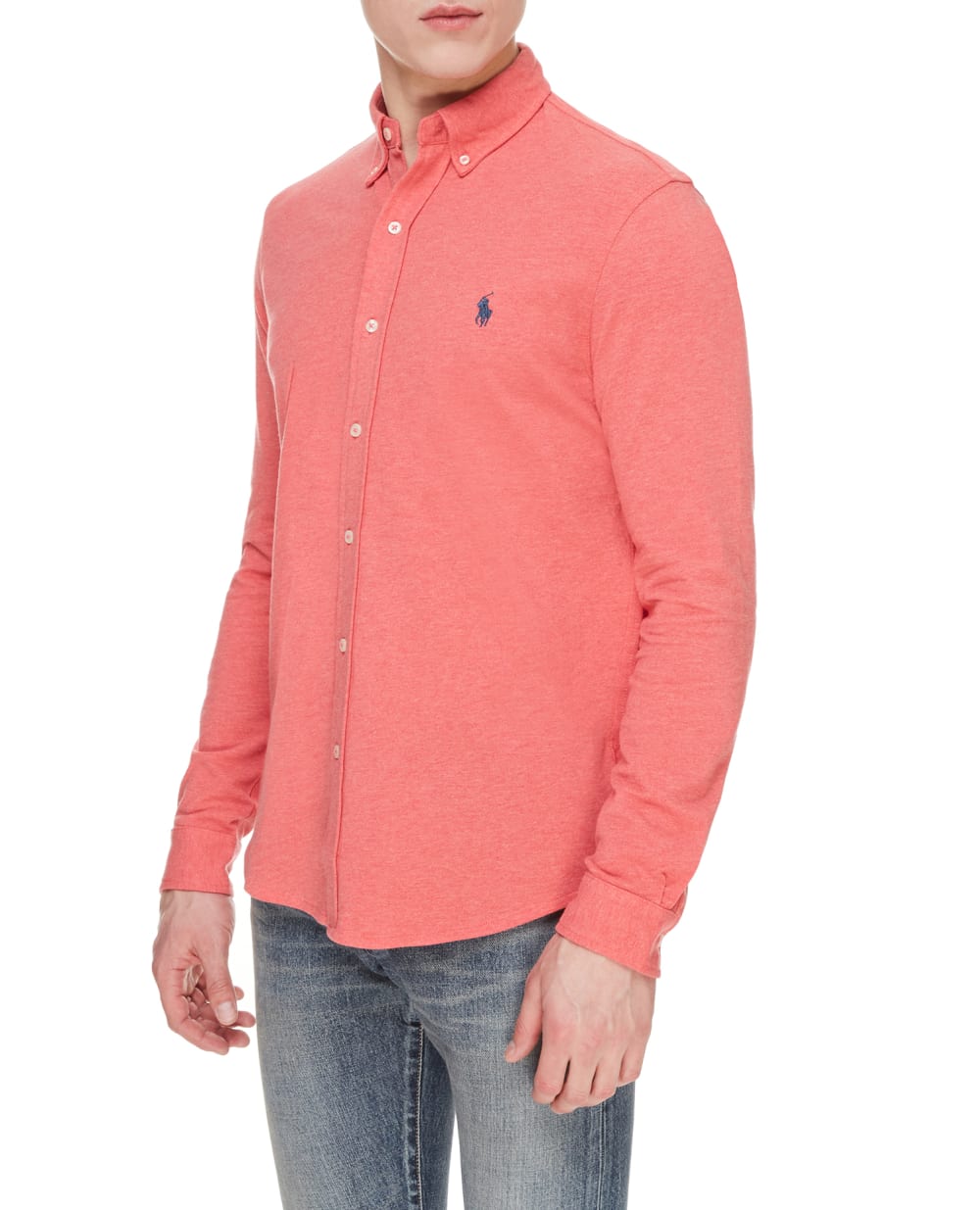 Рубашка Polo Ralph Lauren 710654408027, коралловый цвет • Купить в интернет-магазине Kameron