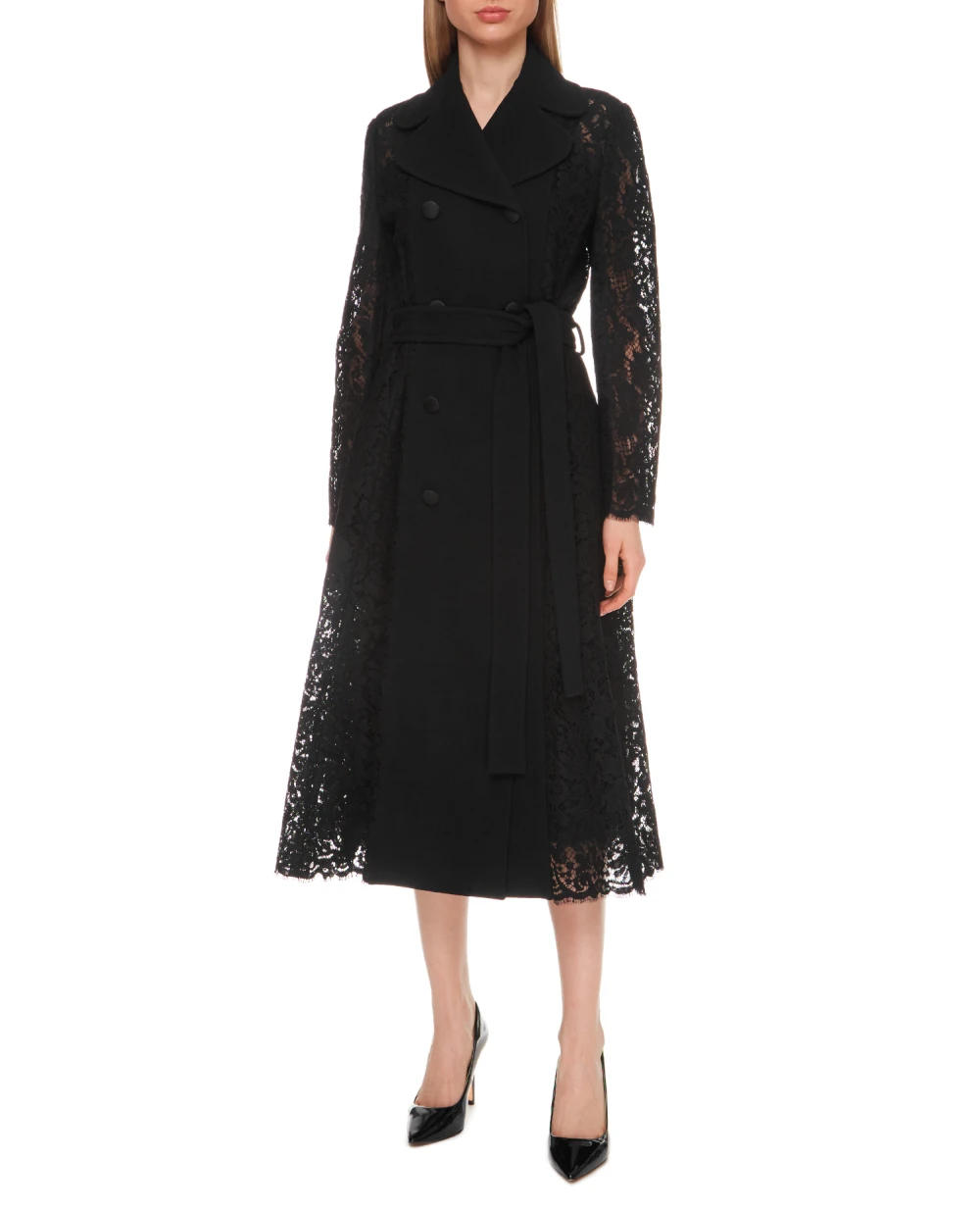 Кружевное пальто Dolce&Gabbana F0AD2T-HLMTB, черный цвет • Купить в интернет-магазине Kameron