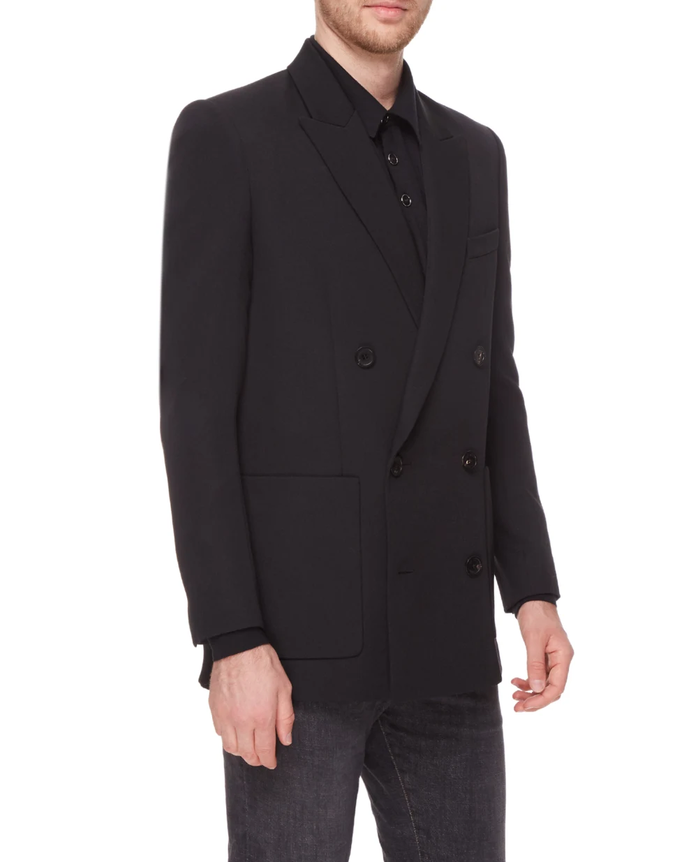 Шерстяной блейзер Balmain YH1SG030WB08, черный цвет • Купить в интернет-магазине Kameron