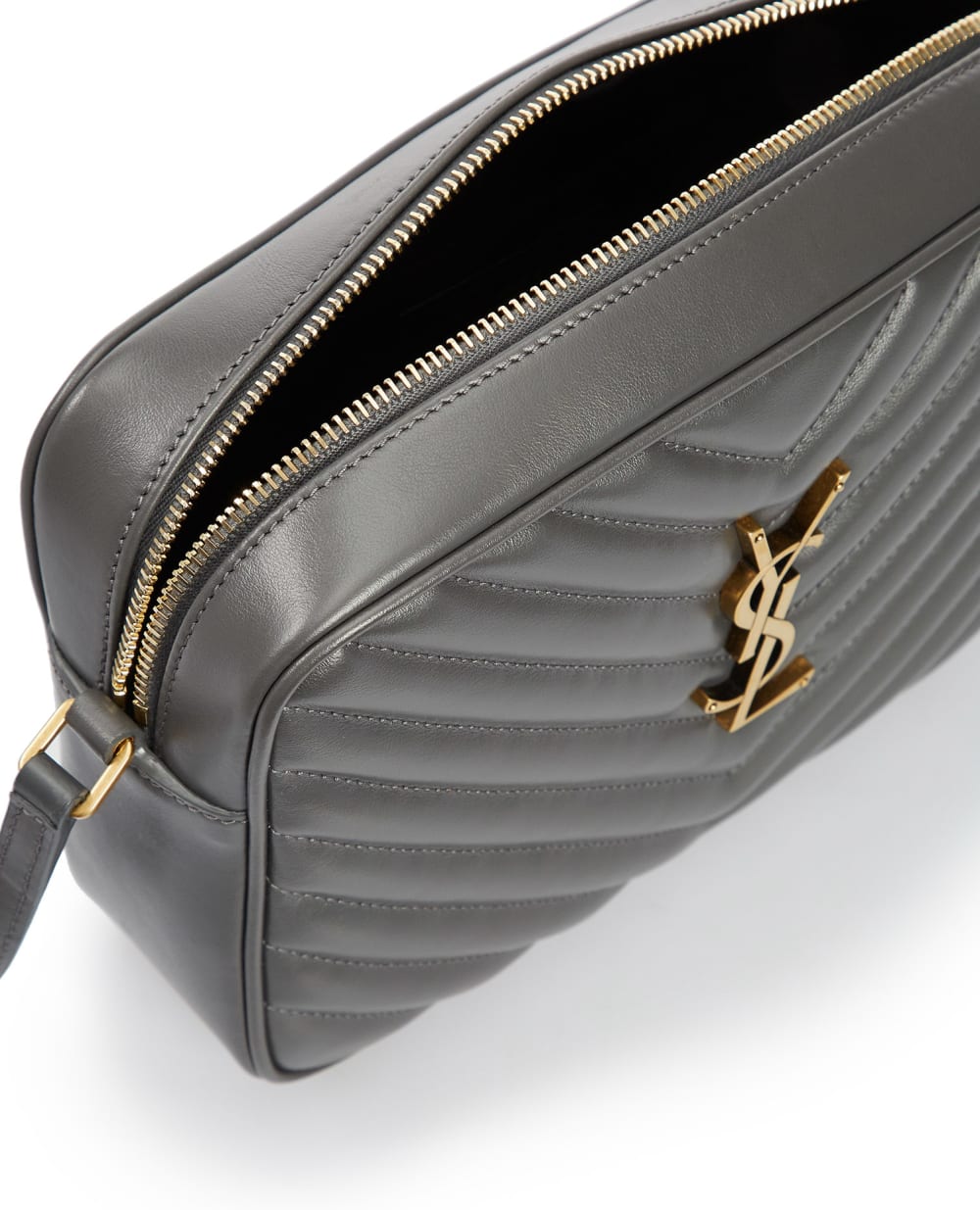 Кожаная сумка Lou Saint Laurent 612544-DV707-, серый цвет • Купить в интернет-магазине Kameron