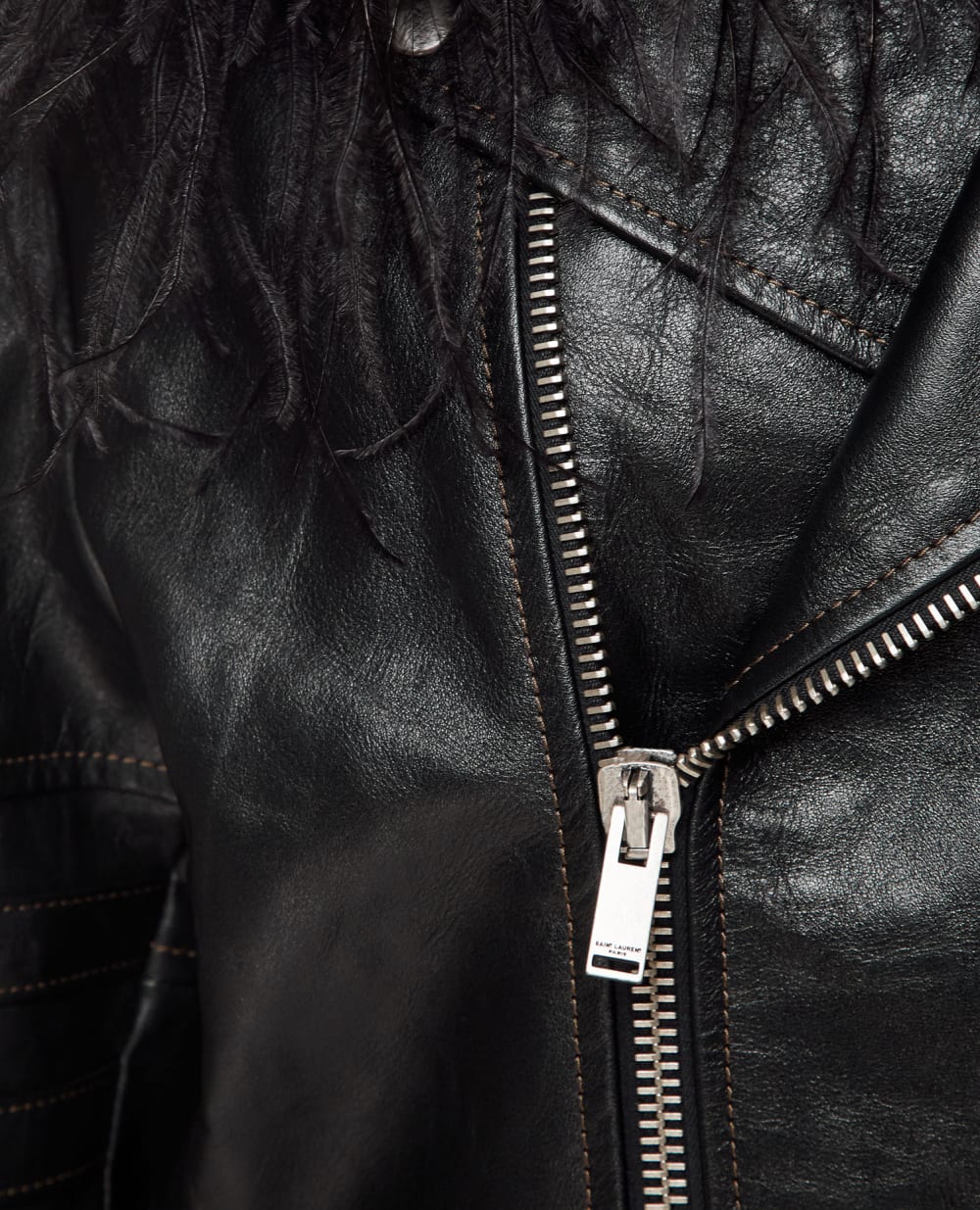 Кожаная куртка Saint Laurent 706408-YCKG2, черный цвет • Купить в интернет-магазине Kameron