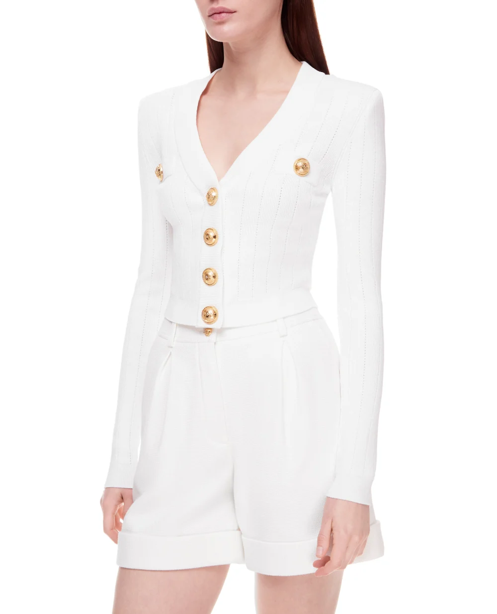 Кардиган Balmain XF1KL001KB07, белый цвет • Купить в интернет-магазине Kameron