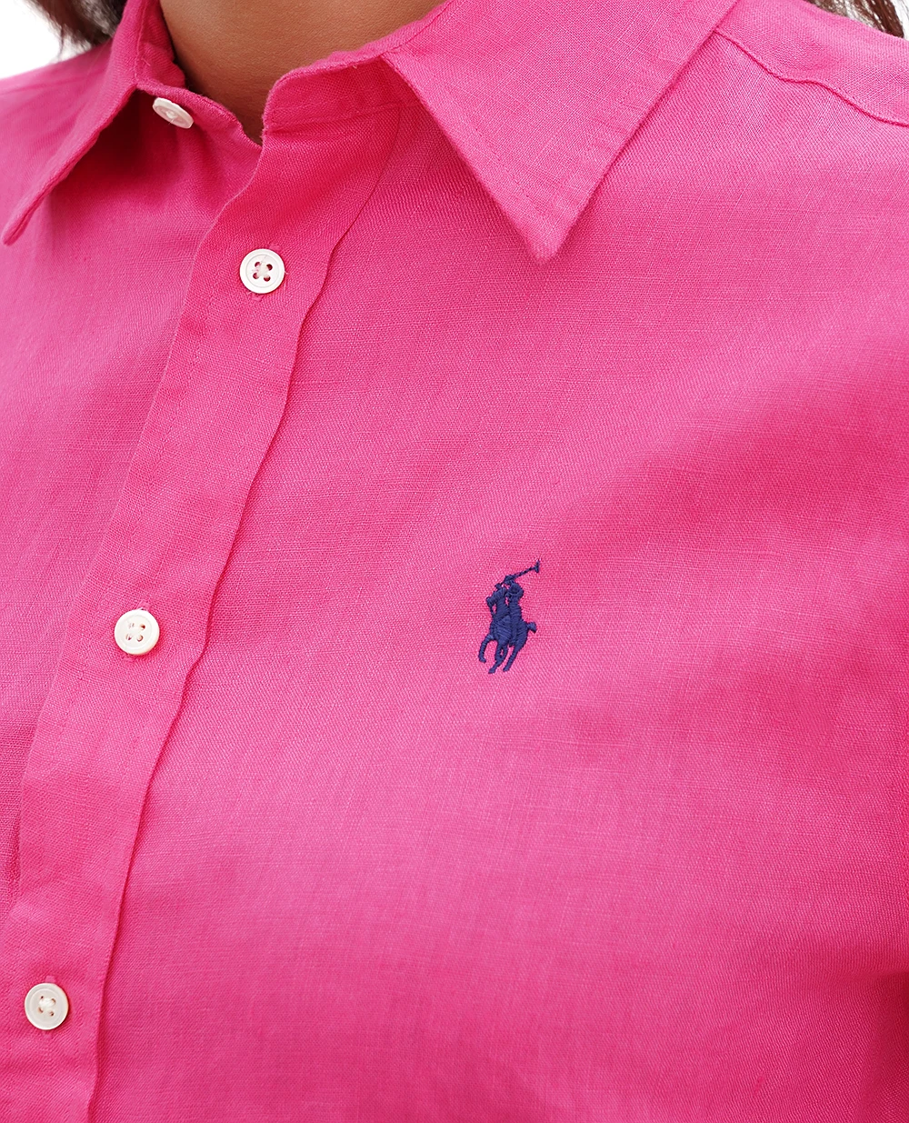 Льняная рубашка Polo Ralph Lauren 211920516014, розовый цвет • Купить в интернет-магазине Kameron