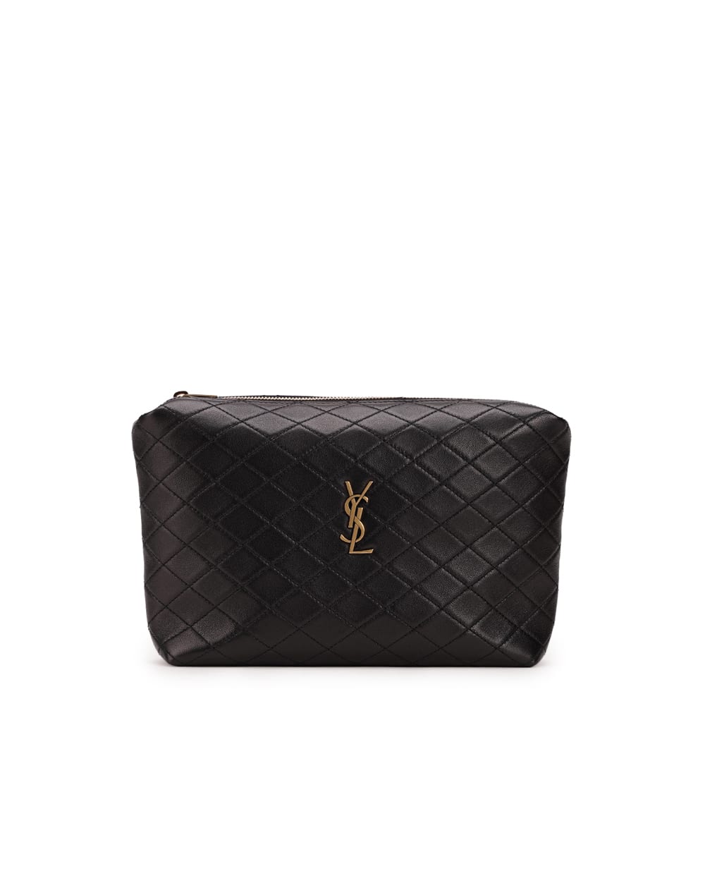 Кожаная косметичка Saint Laurent 733955-1EL07, черный цвет • Купить в интернет-магазине Kameron