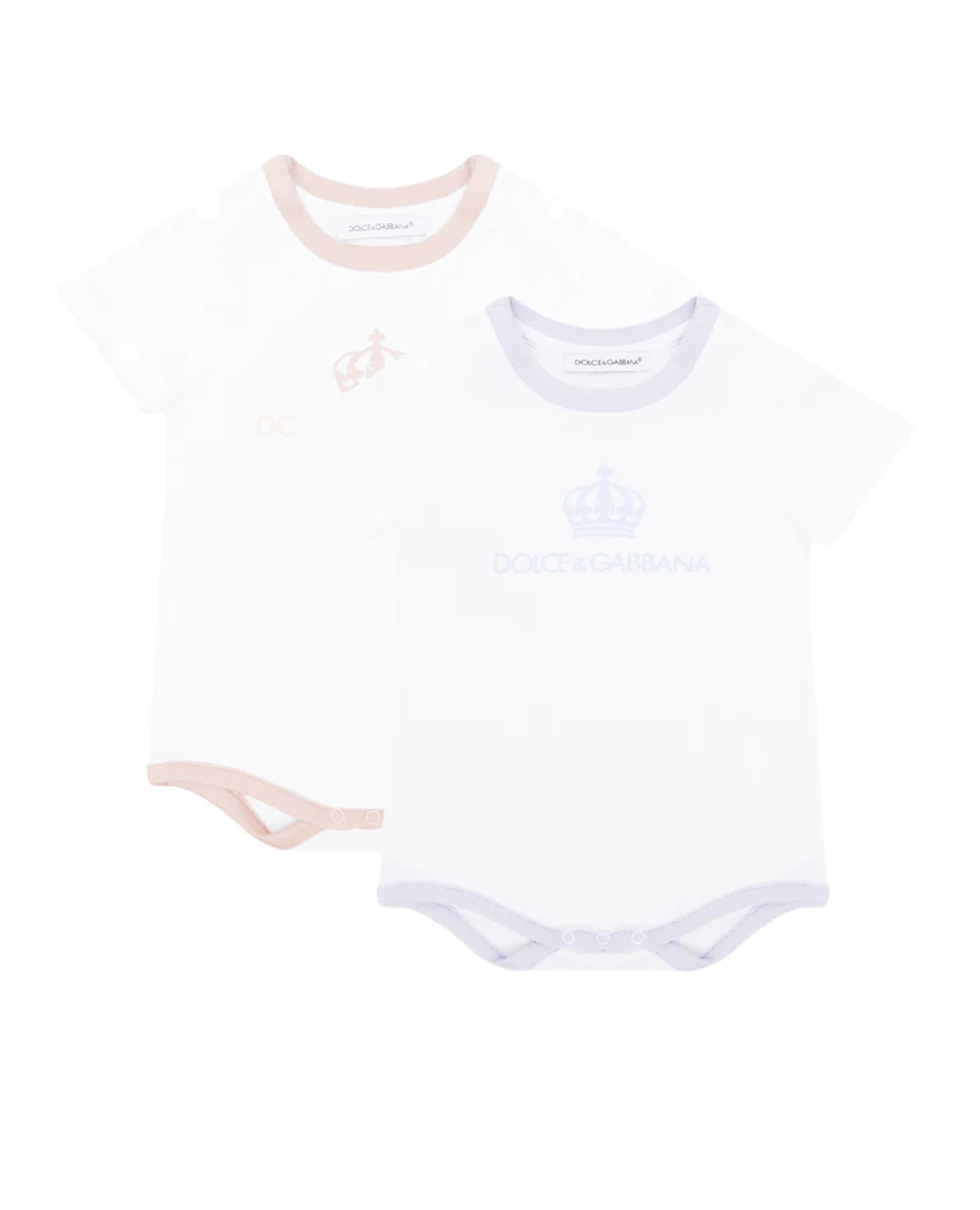 Детский подарочный набор (два ромпера) Dolce&Gabbana Kids L1JO2N-G7YKF, белый цвет • Купить в интернет-магазине Kameron