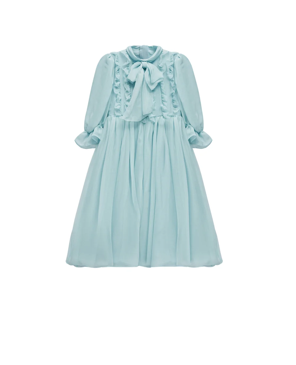 Шелковое платье Dolce&Gabbana Kids L52DP7-FU1AT-S, голубой цвет • Купить в интернет-магазине Kameron