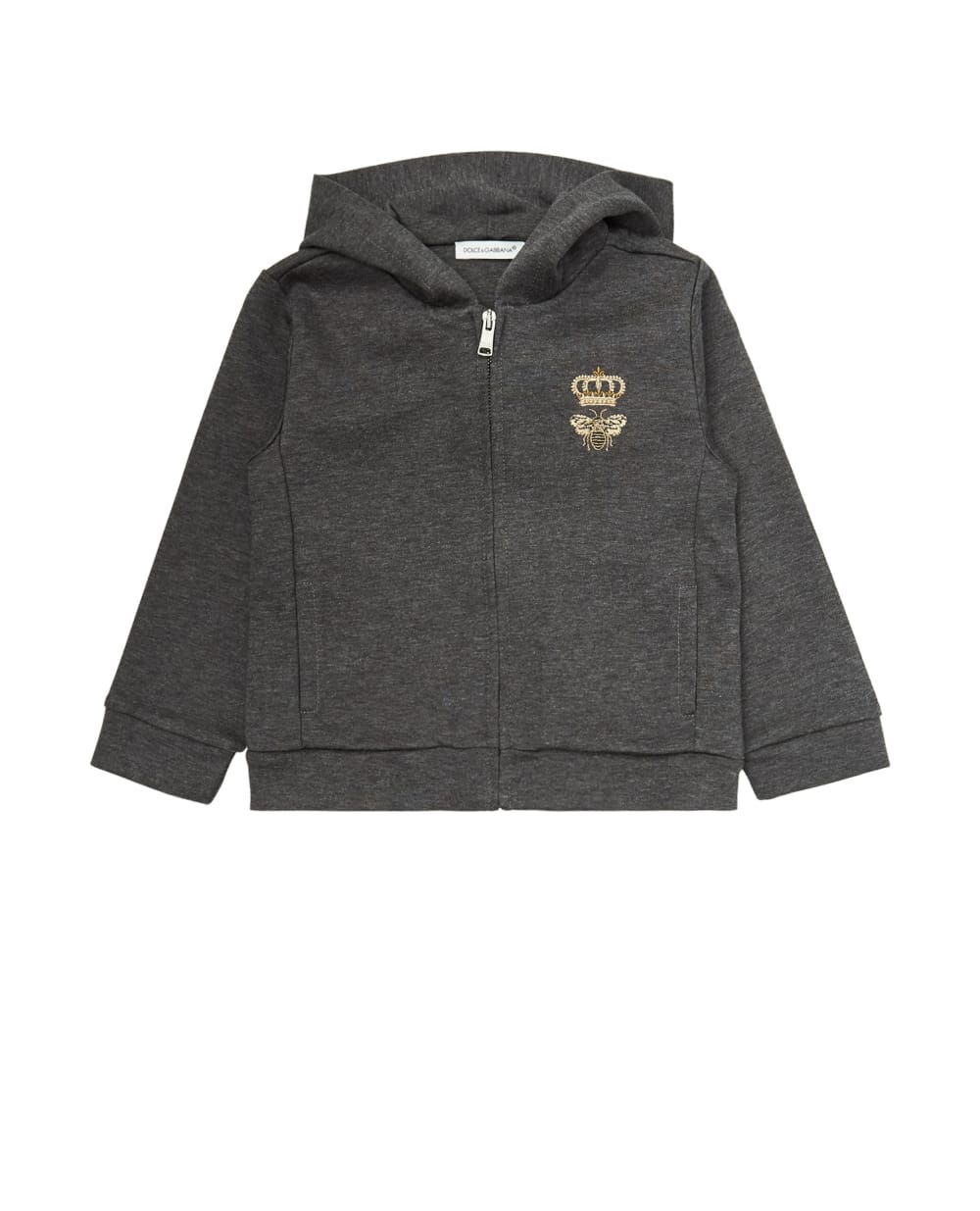 Худи Dolce&Gabbana Kids L1JWAZ-G7A6D, серый цвет • Купить в интернет-магазине Kameron