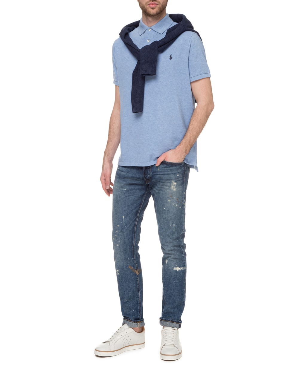 Поло Mesh Polo Ralph Lauren 710666998007, голубой цвет • Купить в интернет-магазине Kameron