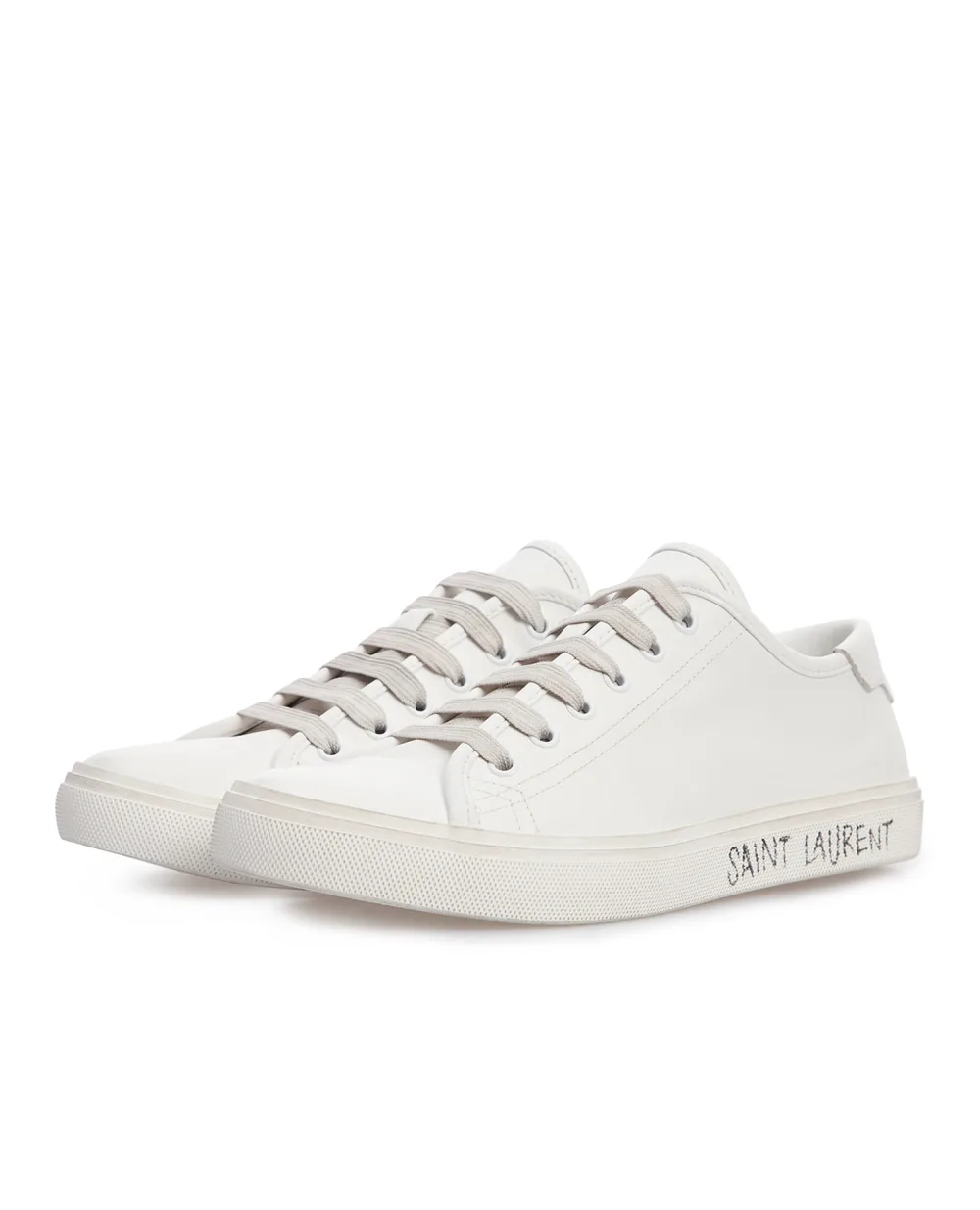 Кожаные кеды Malibu Saint Laurent 649253-00NG0, белый цвет • Купить в интернет-магазине Kameron