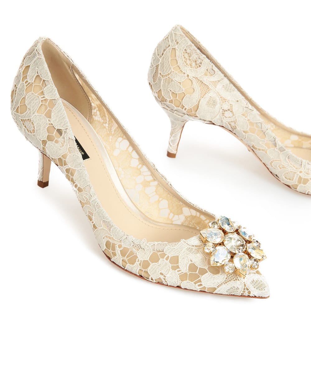 Кружевные лодочки Rainbow Lace Dolce&Gabbana CD0066-AL198, белый цвет • Купить в интернет-магазине Kameron