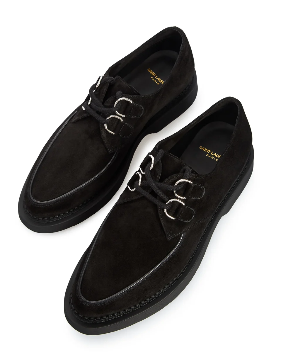 Замшевые дерби Teddy Saint Laurent 667606-2W500, черный цвет • Купить в интернет-магазине Kameron