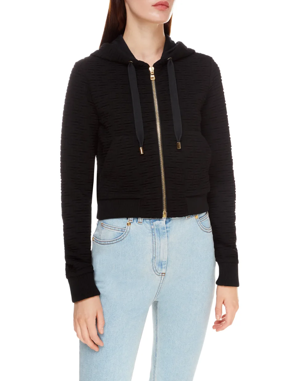 Худи Balmain WF1JX000J183, черный цвет • Купить в интернет-магазине Kameron