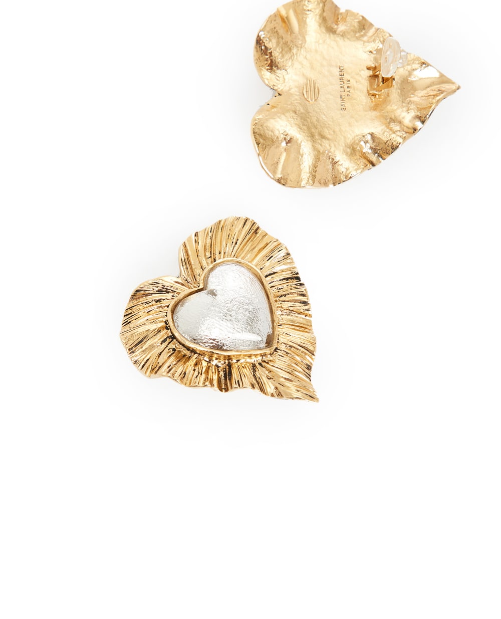 Клипсы Héritage Radiating Heart Saint Laurent 638843-Y1591-, золотой цвет • Купить в интернет-магазине Kameron