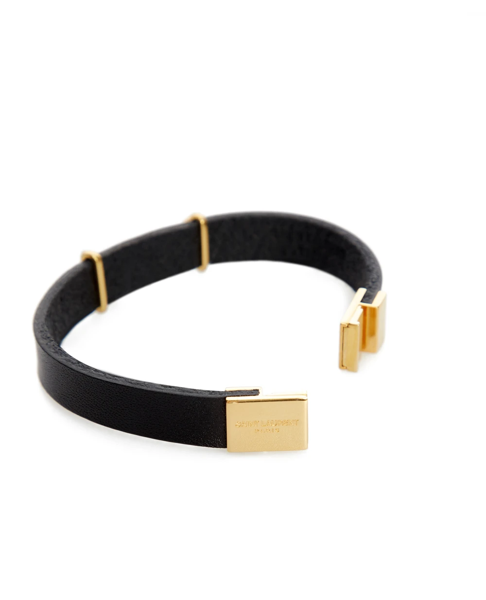 Кожаный браслет Saint Laurent 559355-0IH0J, черный цвет • Купить в интернет-магазине Kameron