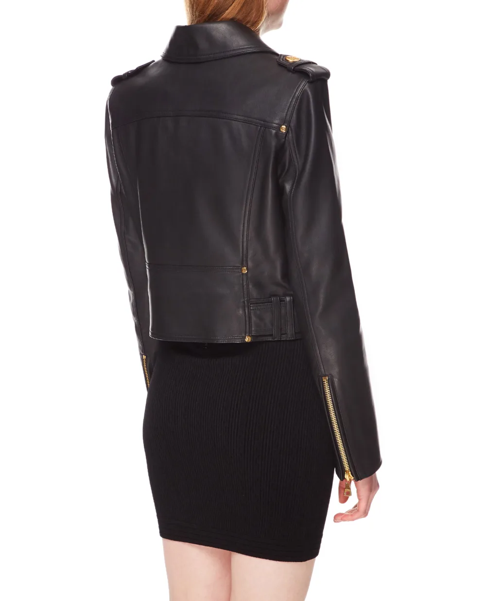 Кожаная косуха Balmain YF1TD055LB24, черный цвет • Купить в интернет-магазине Kameron
