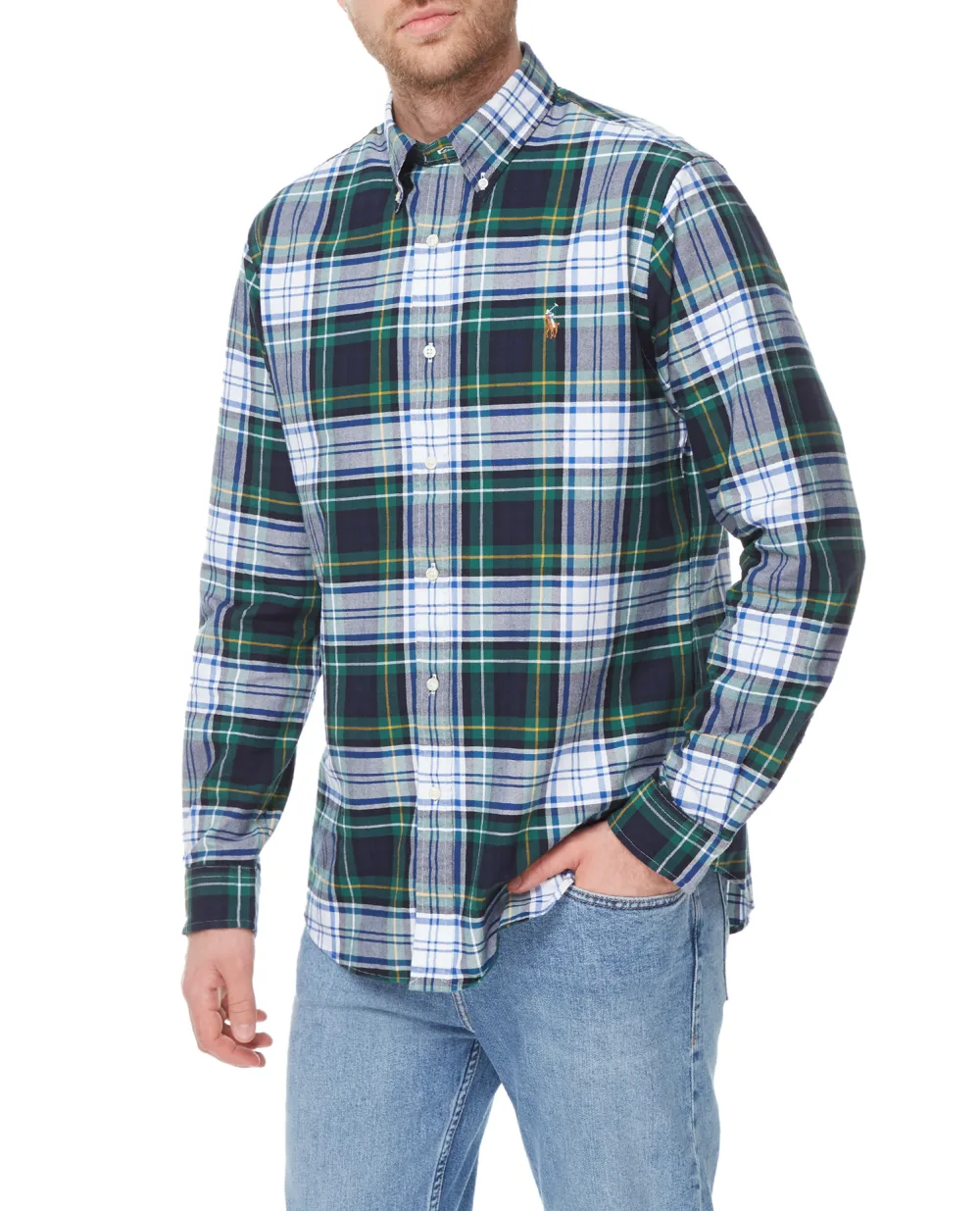 Рубашка Polo Ralph Lauren 710867315003, синий цвет • Купить в интернет-магазине Kameron