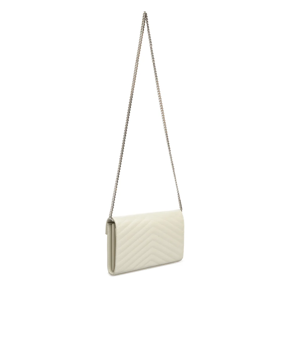 Кожаная сумка Cassandre Chain Wallet Saint Laurent 377828-BOW02-, белый цвет • Купить в интернет-магазине Kameron