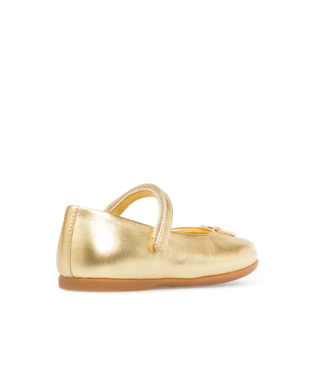 Кожаные балетки Dolce&Gabbana Kids D20057-A6C66-, золотой цвет • Купить в интернет-магазине Kameron
